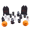 SUPERFINDINGS 16Pcs 8 Style Halloween Theme Plastic Figurines DJEW-FH0001-19-1