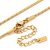 Ion Plating(IP) 304 Stainless Steel Heart Pendant Round Snake Chain Necklaces for Women X-NJEW-G142-04G-3