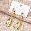 Ion Plating(IP) 304 Stainless Steel Teardrop Dangle Stud Earrings for Women EJEW-A119-12G-1