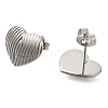 Ion Plating(IP) 304 Stainless Steel Heart Stud Earrings EJEW-I316-07P-2