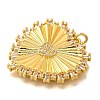 Brass Micro Pave Cubic Zirconia Pendants KK-U055-25G-2