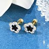 Flower Glass & Polymer Clay Rhinestone Ear Fake Plugs EJEW-H105-32G-2