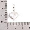 925 Sterling Silver Love Heart Pendants STER-P058-01A-S-3