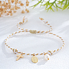Bohemian Brass & Natural Freshwater Pearl Charm Bracelets ZD8910-8-1