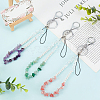 Mixed Stone and Acrylic Imitation Pearl Beads Mobile Straps HJEW-PH01491-5