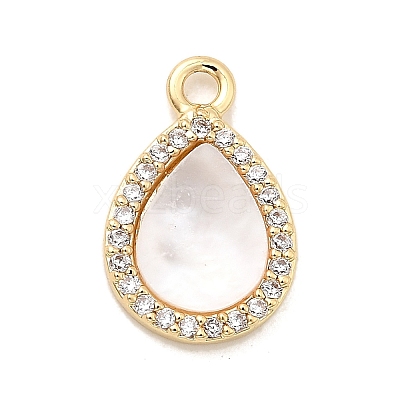 Brass Micro Pave Cubic Zirconia Charms X-KK-H089-07A-G-1