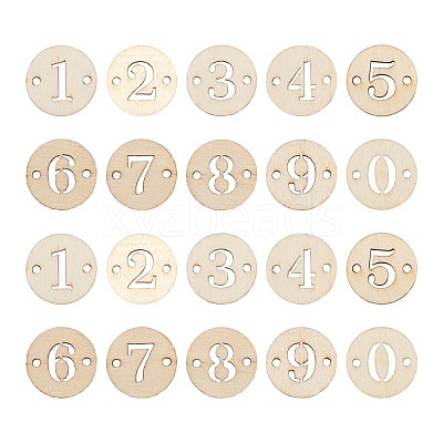 100pcs 10 Styles Unfinished Natural Poplar Wood Links Connectors WOOD-LS0001-04-1