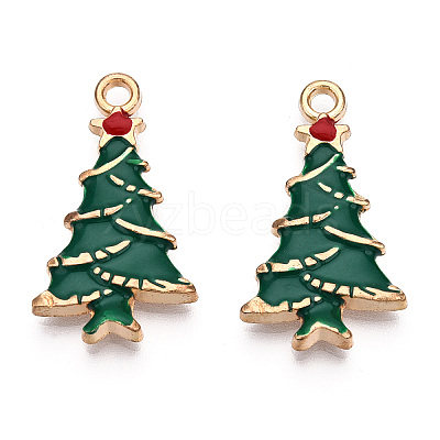 Rack Plating Alloy Enamel Pendants ENAM-N055-124-1