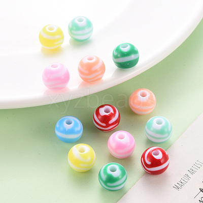 Opaque Striped Acrylic Beads MACR-S373-27A-1
