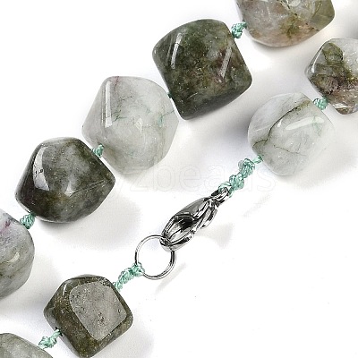 Dyed Natural White Jade Imitation Tourmaline Nuggets Beaded Necklaces for Women Men NJEW-K388-01K-1