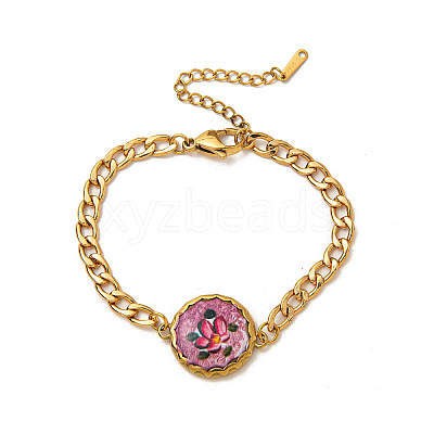304 Stainless Steel Enamel Link Bracelets WGE16A1-04-1