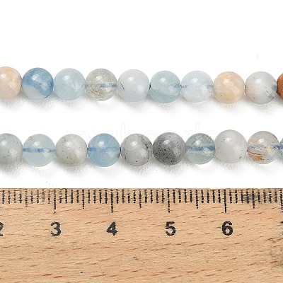 Natural Aquamarine Beads Strands G-F591-29A-6mm-04-1