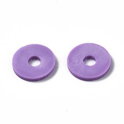 Flat Round Handmade Polymer Clay Beads CLAY-R067-10mm-01-1