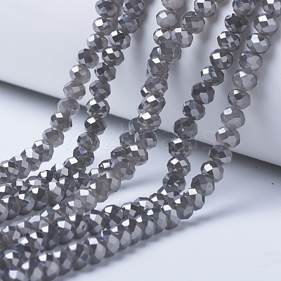 Electroplate Glass Beads Strands EGLA-A034-J6mm-Y01-1