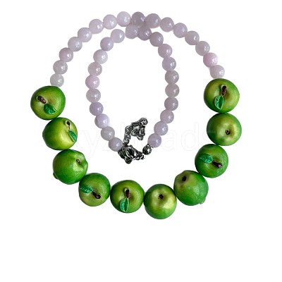 Glass & Resin Fruit Beaded Necklaces for Women WG91F17-03-1