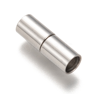 Tarnish Resistant Column 304 Stainless Steel Magnetic Clasps with Glue-in Ends STAS-I026-03-1