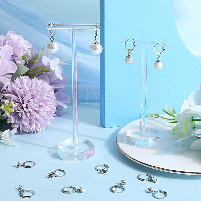 40Pcs 304 Stainless Steel Leverback Earring Findings STAS-SC0006-49-1