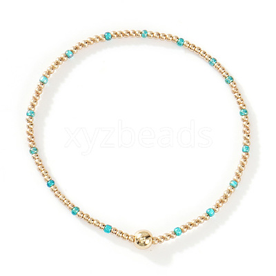 Glass Seed Beads & CCB Beads Stretch Bracelets TB4137-47-1