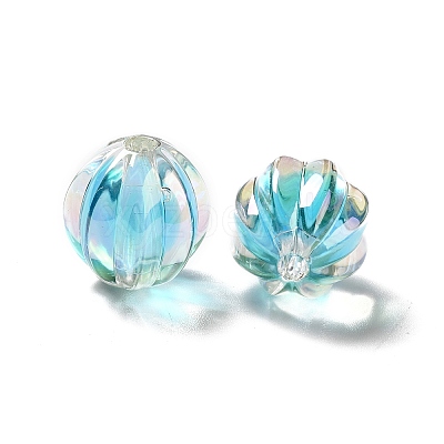 Two Tone UV Plating Rainbow Iridescent Acrylic Beads TACR-D010-05A-1