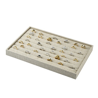 Imitation Burlap Jewelry Ring Displays X-RDIS-G002-03-1