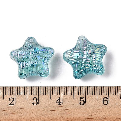 UV Plating Transparent Acrylic Beads OACR-G051-01G-1