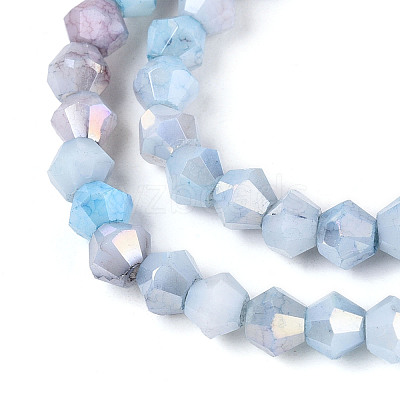 Ombre Effect Dyed Glass Beads Strands X-GLAA-T025-4mm-09H-1