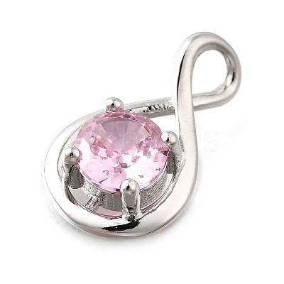 925 Sterling Silver Pave Cubic Zirconia Pendants STER-V001-03P-10-1