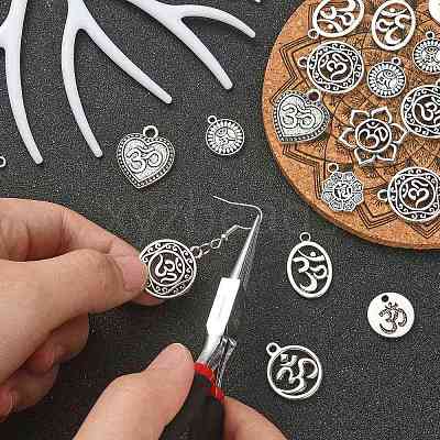 100Pcs 10 Styles Tibetan Style Alloy Pendants TIBEP-CJ0002-33-1