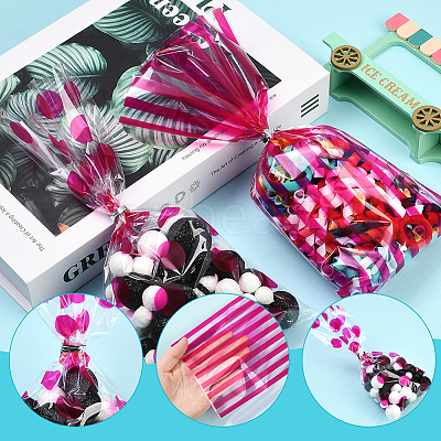 100Pcs 4 Styles Rectangle Plastic Candy Bags ABAG-WH20013-19E-1