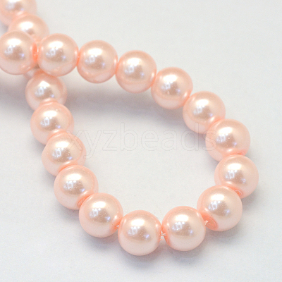 Baking Paint Pearlized Glass Pearl Round Bead Strands HY-Q003-6mm-05-1