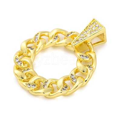 Rack Plating Brass Micro Pave Cubic Zirconia Pendants KK-M021-08G-01-1