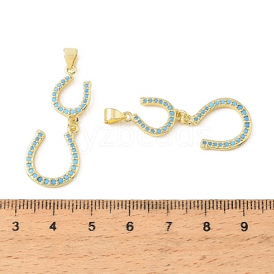 Brass Micro Pave Sky Blue Cubic Zirconia Pendants CU-CBA9CBD-12G-1