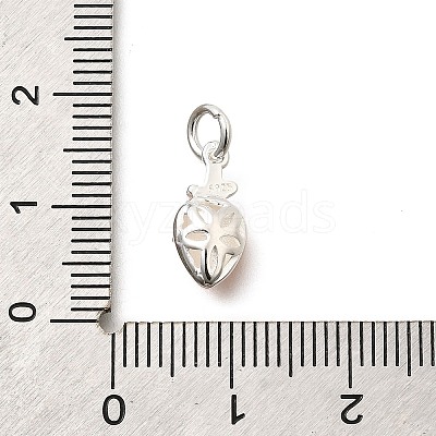 925 Sterling Silver Dark Orange Enamel Charms STER-H116-01B-S-1