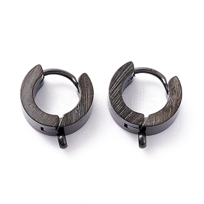 304 Stainless Steel Huggie Hoop Earrings Findings STAS-I167-01C-EB-1