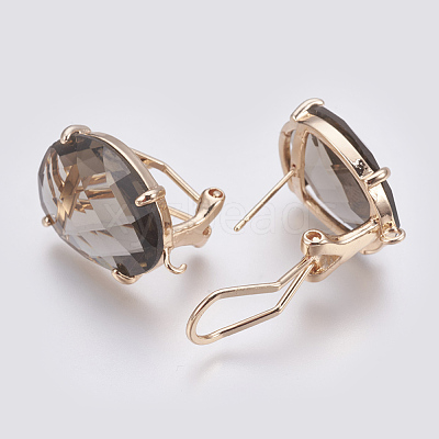 Faceted Glass Stud Earring Findings GLAA-F084-D08-1