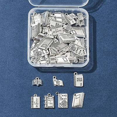60Pcs Tibetan Style Alloy Pendants for Teachers' Day TIBEP-FS0001-22-1