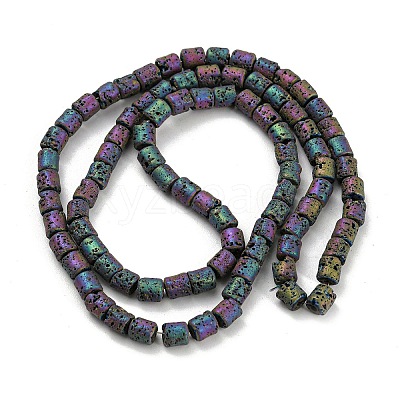 Electroplated Natural Lava Rock Beads Strands X-G-Z032-J04-12A-1