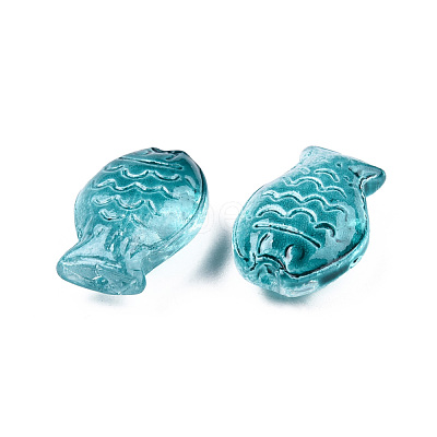 Transparent Spray Painted Glass Beads GLAA-N035-024-C02-1