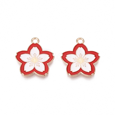 Light Gold Plated Alloy Enamel Pendants PALLOY-N176-28D-RS-1