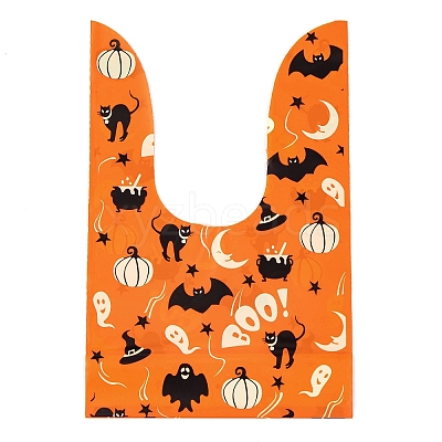 100Pcs Rabbit Shaped Halloween Candy Plastic Bags ABAG-U001-02B-1