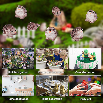 30Pcs 3 Style Resin Hedgehog Display Decorations DJEW-GA0001-46-1