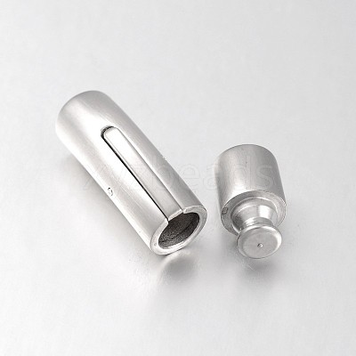 Tarnish Resistant Mixed Styles Glazed or Matte Column 304 Stainless Steel Bayonet Necklace Clasps STAS-N057-06-6mm-1