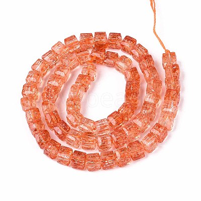 Crackle Transparent Glass Beads Strands GLAA-N062-6mm-10-1