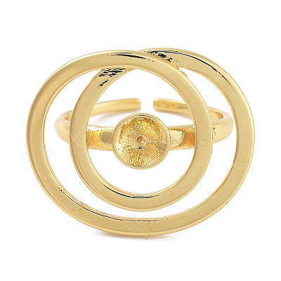 Rack Plating Brass Open Cuff Ring Settings KK-Z071-30G-1