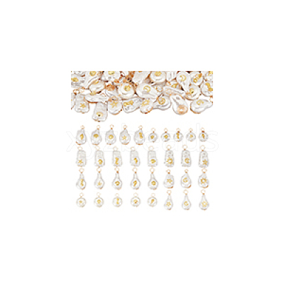 16 Sets 8 Styles ABS Plastic Imitation Pearl Pendants PALLOY-GA0004-13-1