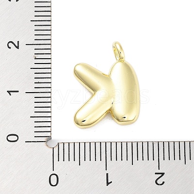 Rack Plating Brass Balloon Letter Pendants KK-C050-01G-K-1