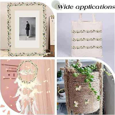 15 Yards Flower Polyester Embroidery Lace Ribbon OCOR-WH0070-77B-1