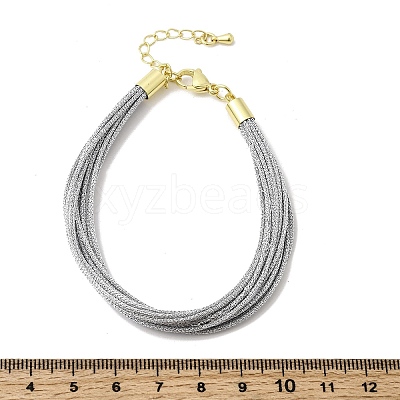 Polyester Metallic Braided Multi-strand Cord Bracelet for Bracelet Making BJEW-H642-02G-08-1