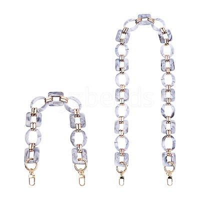 2Pcs Oval & Square Acrylic Bag Handle FIND-GN0001-14A-1