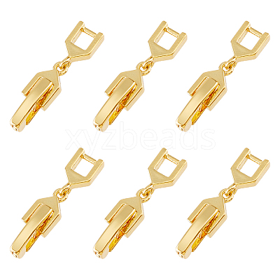 6Pcs Brass Fold Over Clasps KK-FH0007-43A-1